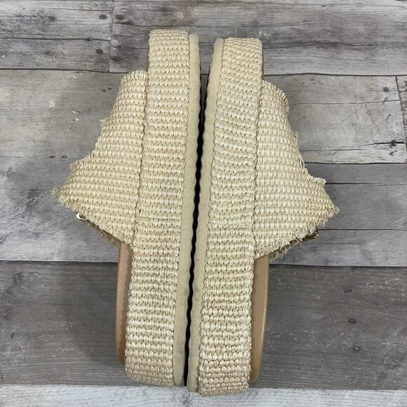 Steve Madden Karrigan Raffia Buckle Slide Sandals Size 9 Natural /Beige - Picture 8 of 10